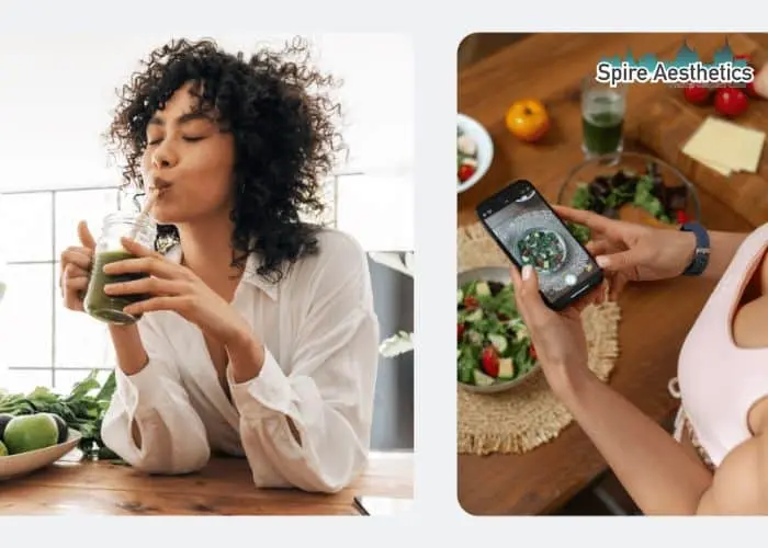 Image of woman looking into her diet and fat freezing Norwich to improve her health